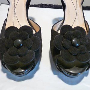Kate Spade Suede Platform Slingbacks 6.5 Black